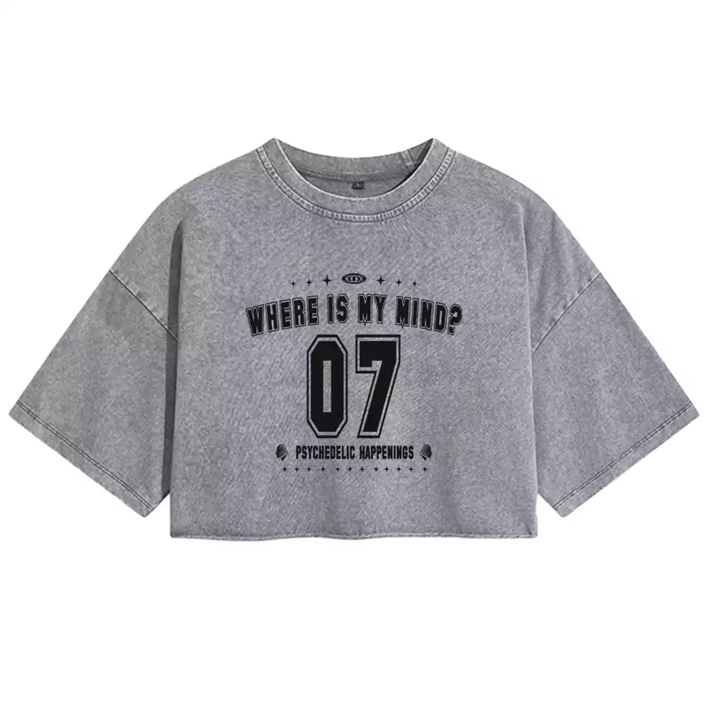 Personalized Where Is My Brain Washed Crop T-shirt