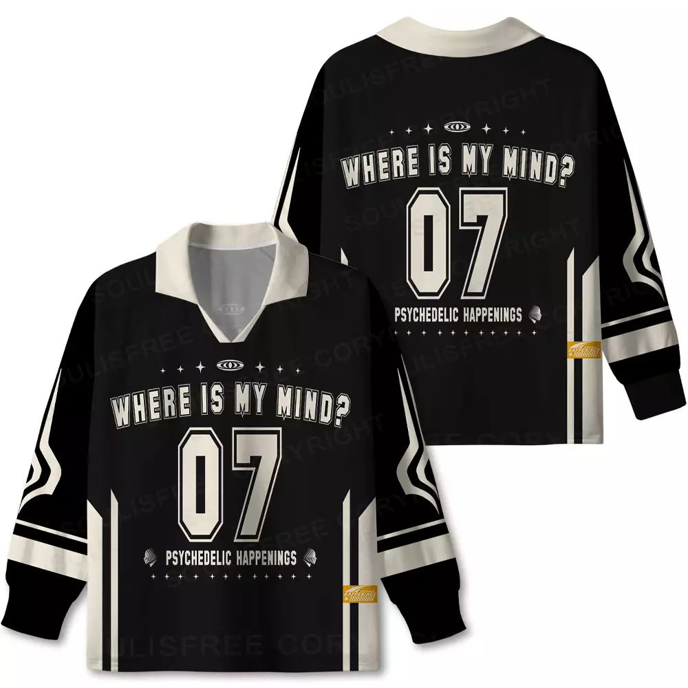 Where Is My Brain Long Sleeve Polo Jersey