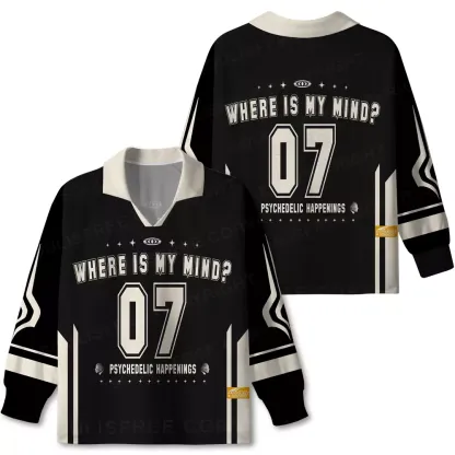 Where Is My Brain Long Sleeve Polo Jersey