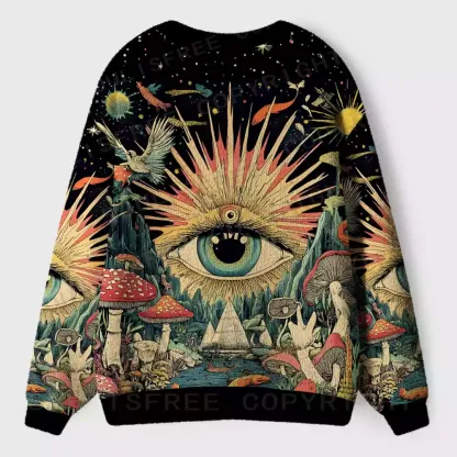 Divine Eye Fungal Grove Ugly Cardigan Sweaters