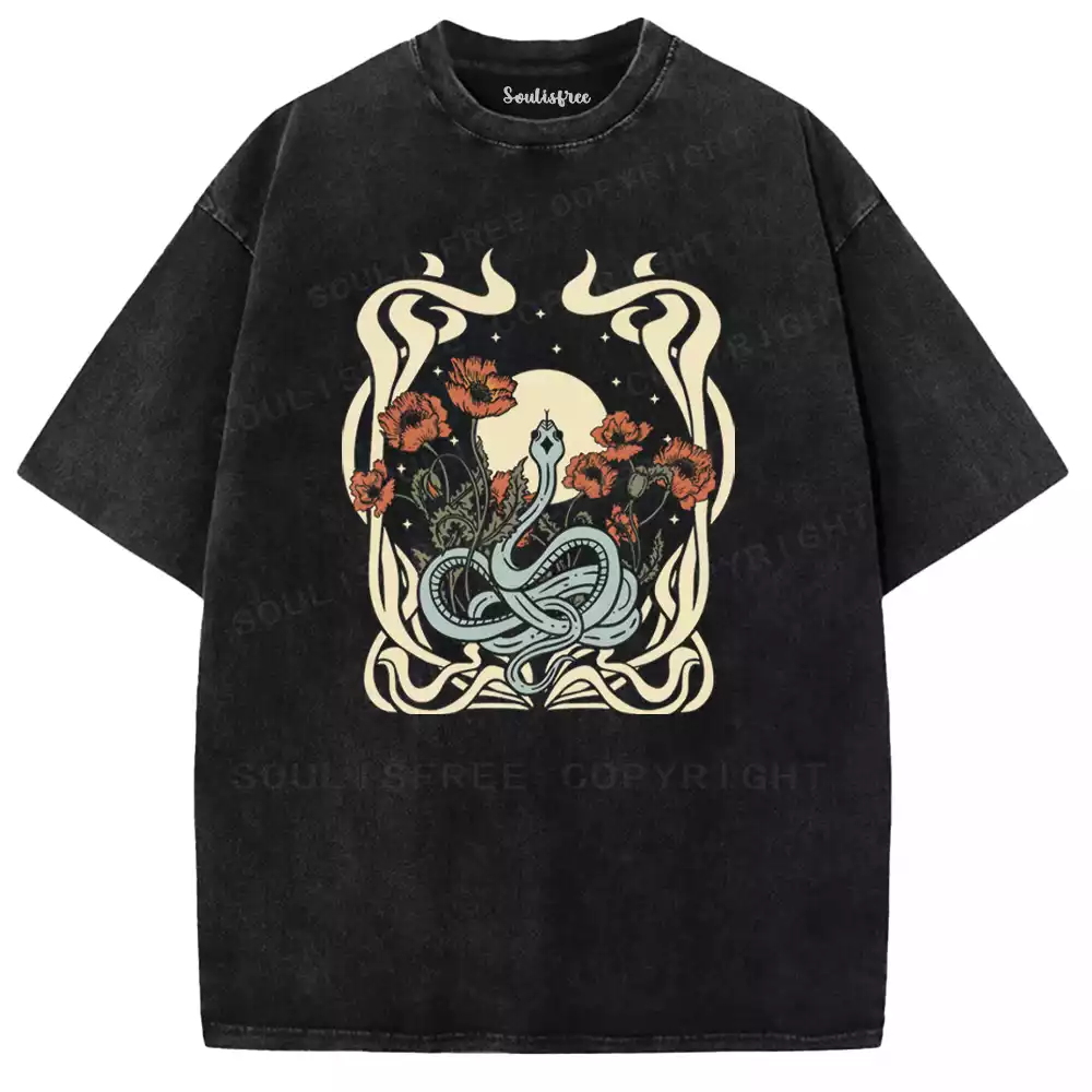 Lunar Serpent Poppy Washed T-shirt