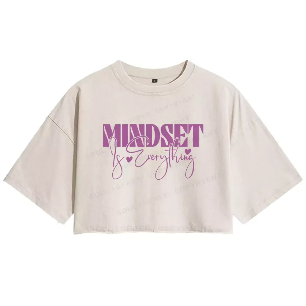 Designed Mindset Is Everything Washed Crop T-shirt