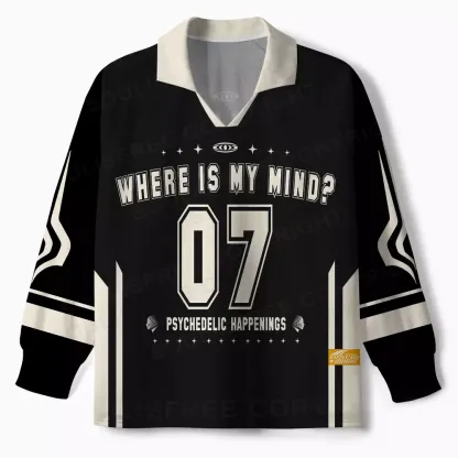 Where Is My Brain Long Sleeve Polo Jersey