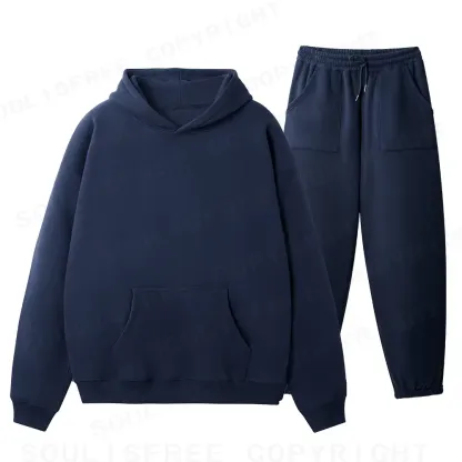 Solid Fleece Hoodie Set Fleece Hoodie Set