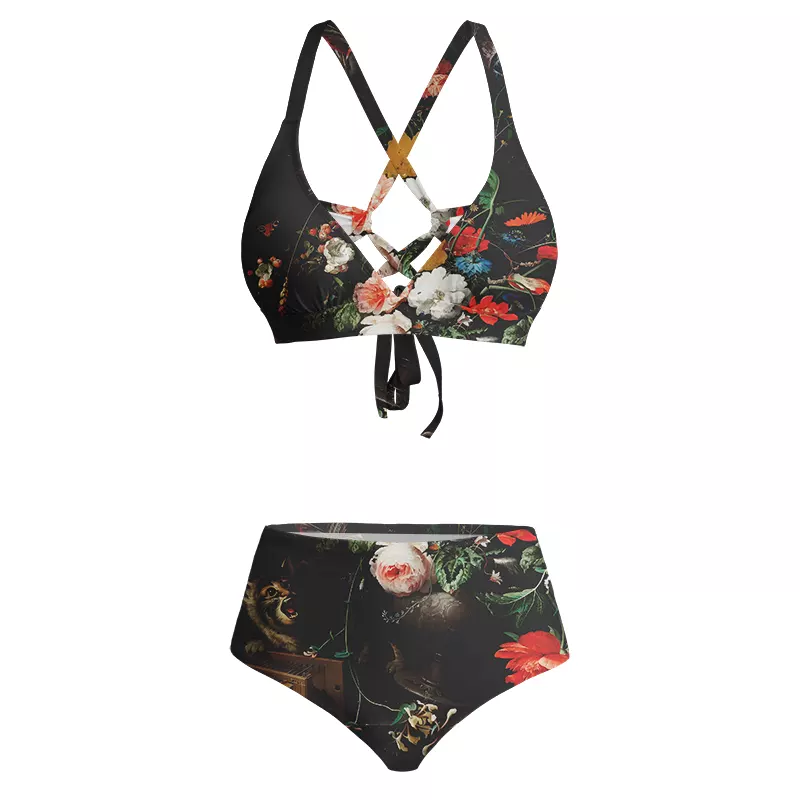 Soulisfree Dark Bouquet  Glitch Cross Bikini
