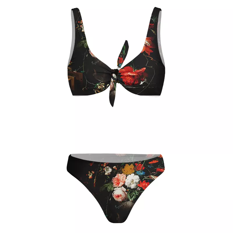 Soulisfree Dark Bouquet Glitch Bow Bikini