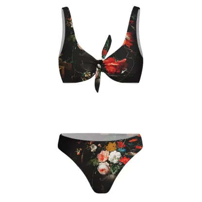 Soulisfree Dark Bouquet Glitch Bow Bikini