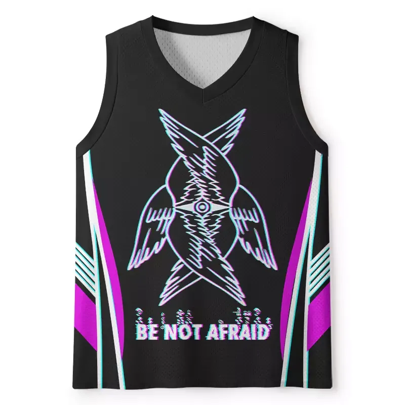 Designed Soulisfree BE NOT AFRAID — Divine Glitch Wings Mesh Tank