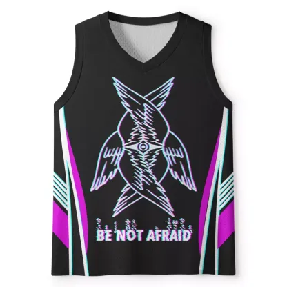 Soulisfree BE NOT AFRAID — Divine Glitch Wings Mesh Tank