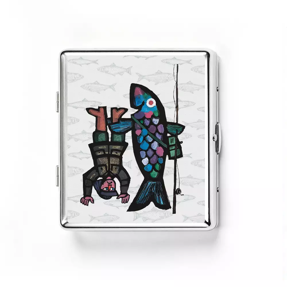Soulisfree Fishing For Man's Fish Metal Pocket Case