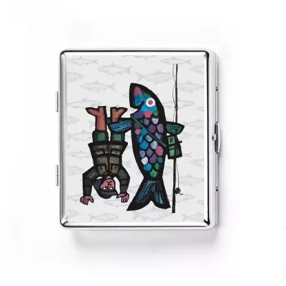 Soulisfree Fishing For Man's Fish Metal Pocket Case
