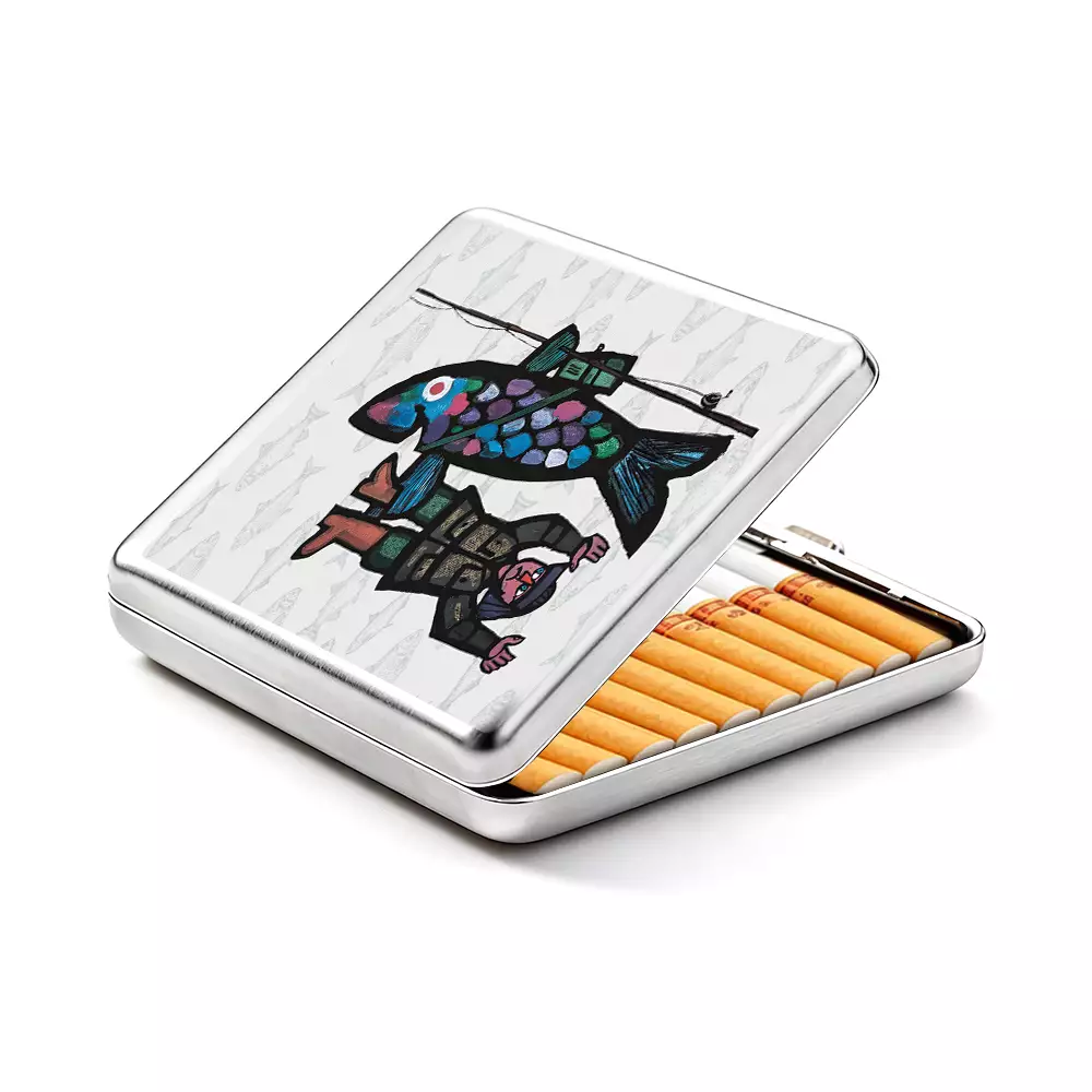 Soulisfree Fishing For Man's Fish Metal Pocket Case