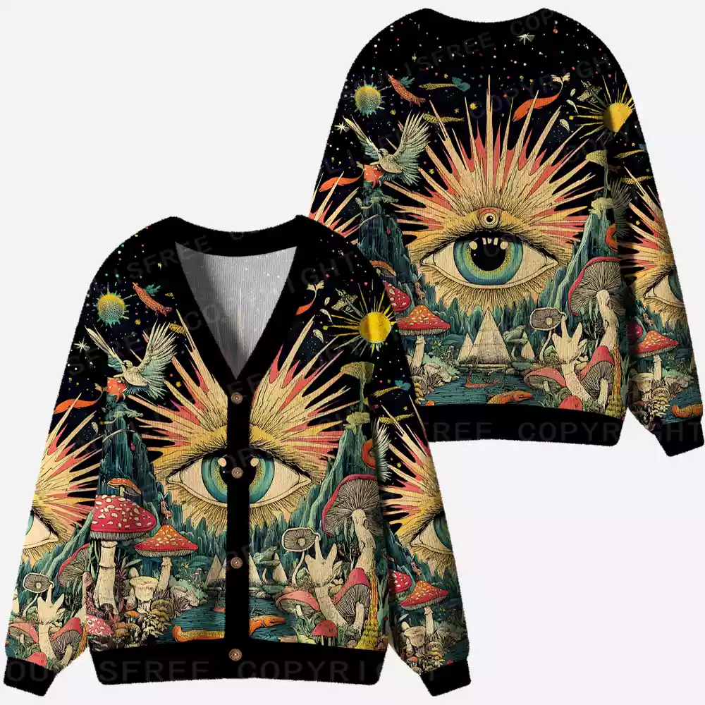Divine Eye Fungal Grove Ugly Cardigan Sweaters