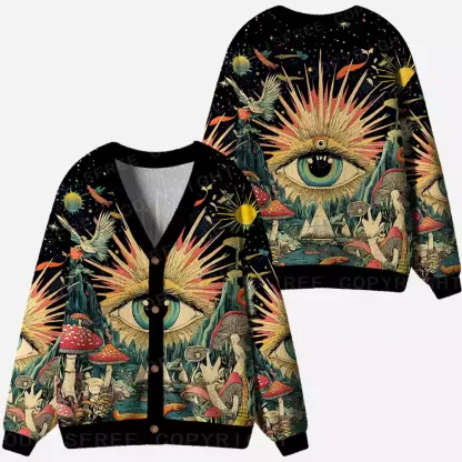 Divine Eye Fungal Grove Ugly Cardigan Sweaters