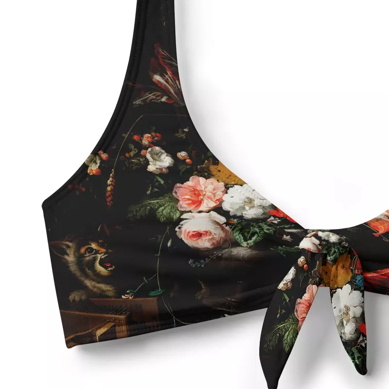 Soulisfree Dark Bouquet Glitch Bow Bikini