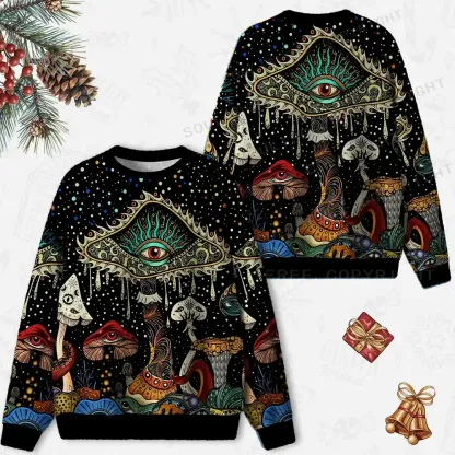 The Eyes of Nature Ugly Christmas Knit Sweatshirt
