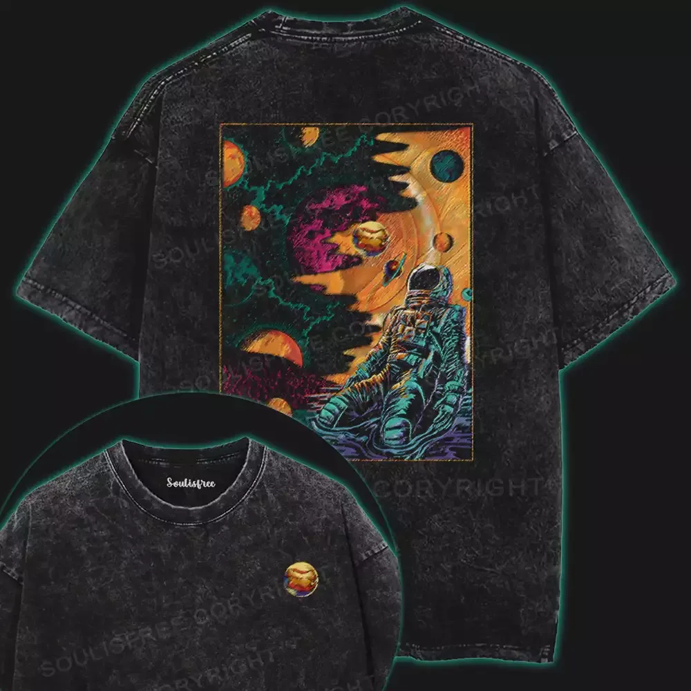Staring into Infinity Washed Space T-shirt
