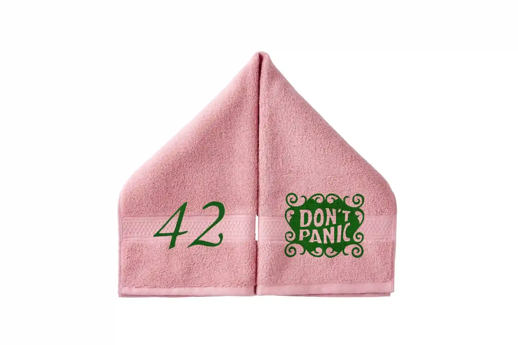 DON'T PANIC Embroidered Hand Towel