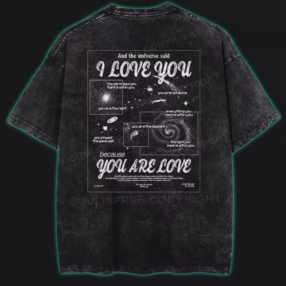 Designed You Are Love Washed Space T-shirt