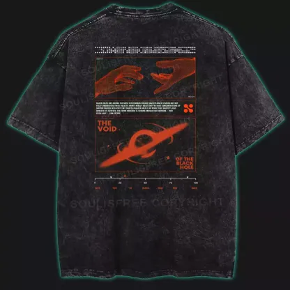 Love You To Black Hole And Back Washed Space T-shirt