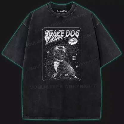 Space Dog Washed Space T-shirt