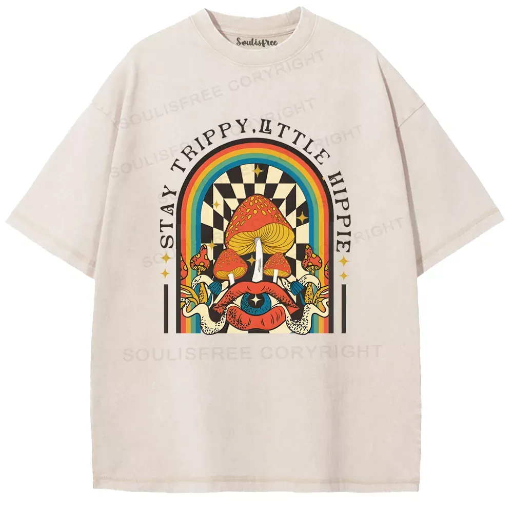 Stay Trippy Little Hippie Washed T-shirt