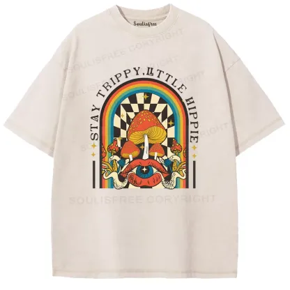 Stay Trippy Little Hippie Washed T-shirt