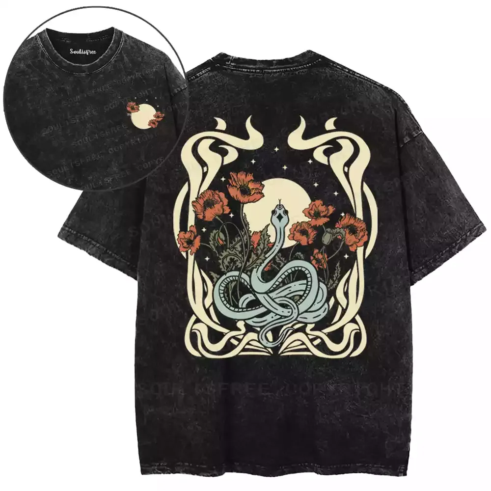 Lunar Serpent Poppy Washed T-shirt