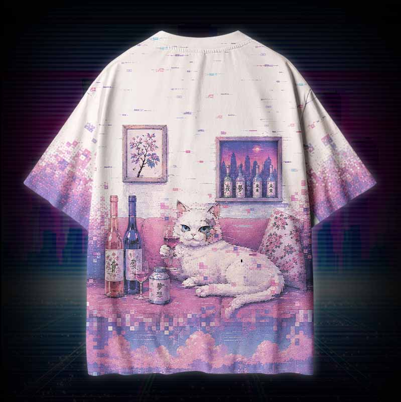 Soulisfree Drunk Cat  Cotton Tee