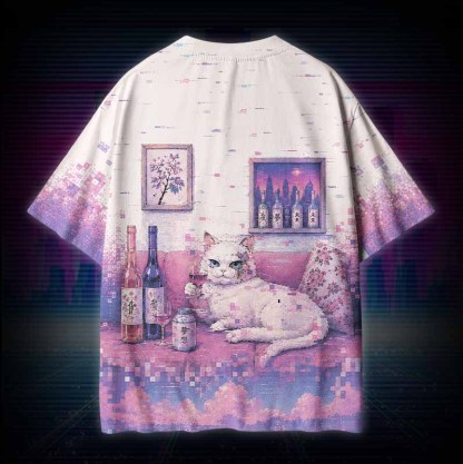 Soulisfree Drunk Cat  Cotton Tee