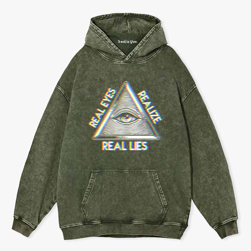 Soulisfree Real Eyes, Realize, Real Lies Washed Hoodie