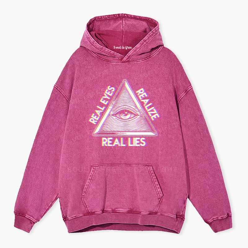 Soulisfree Real Eyes, Realize, Real Lies Washed Hoodie