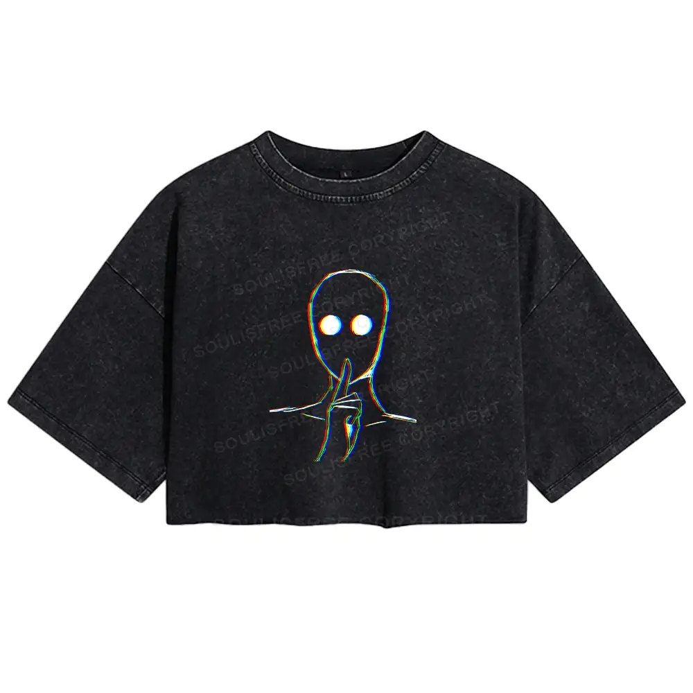Reminder Of Strangers Washed Crop T-shirt