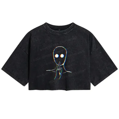 Reminder Of Strangers Washed Crop T-shirt