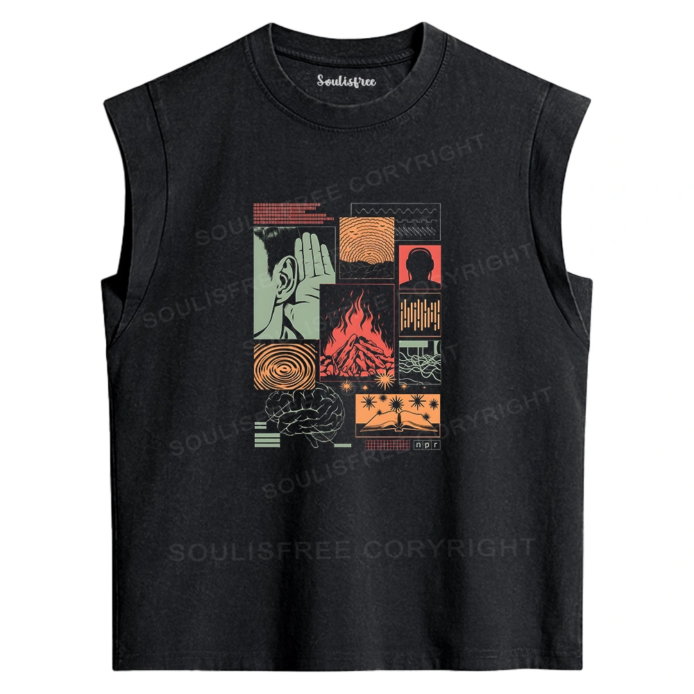 Listen Washed Tank Tops