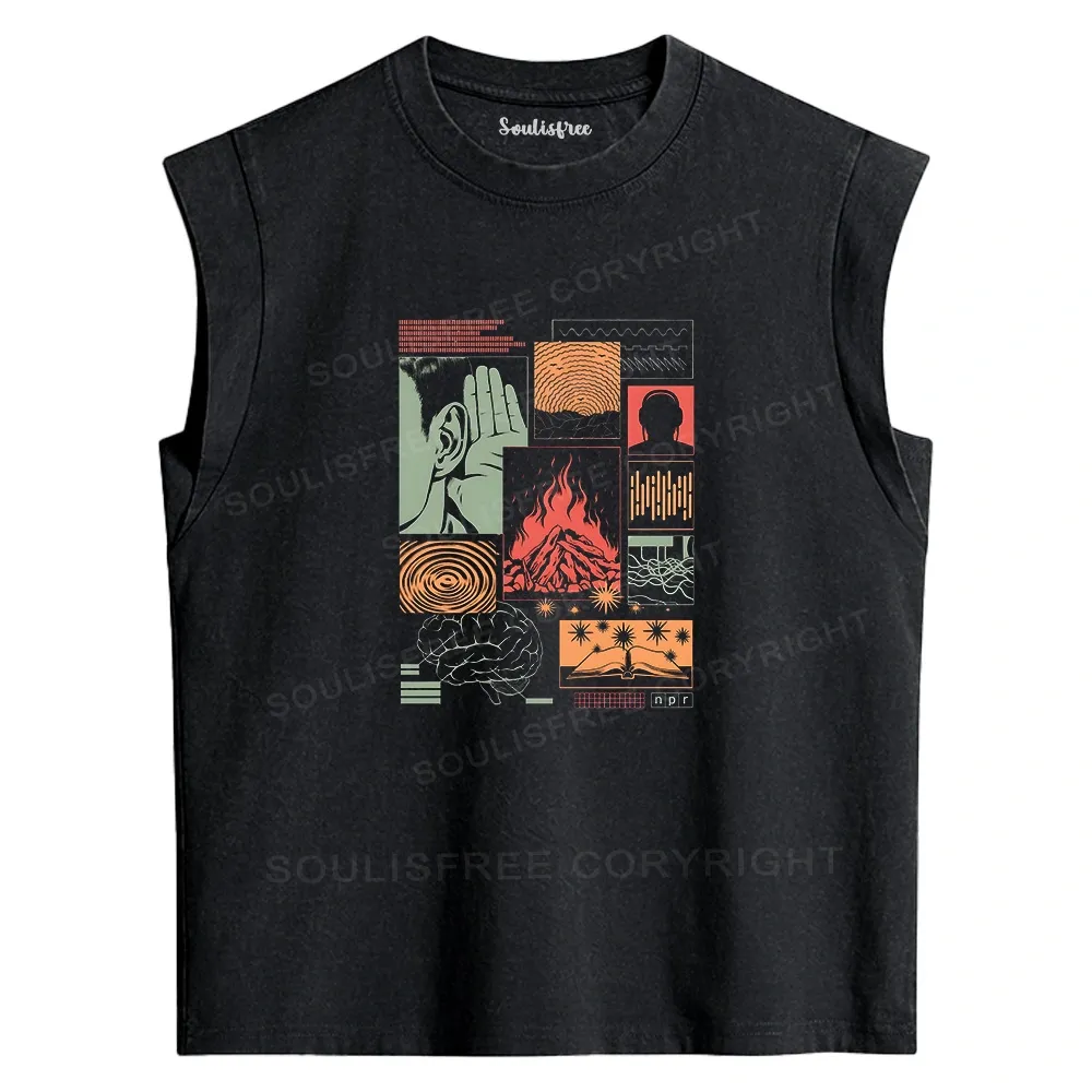 Designed Listen Washed Tank Tops