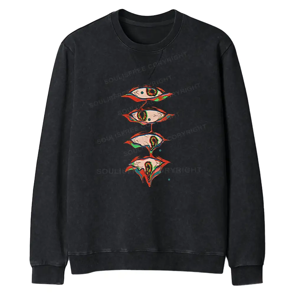 The Fourth Eye Regular Fit Washed Sweatshirt