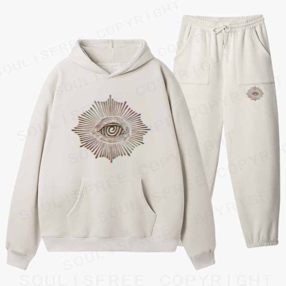 Soulisfree GLITCHED GAZE  Cotton Fleece Hoodie Set