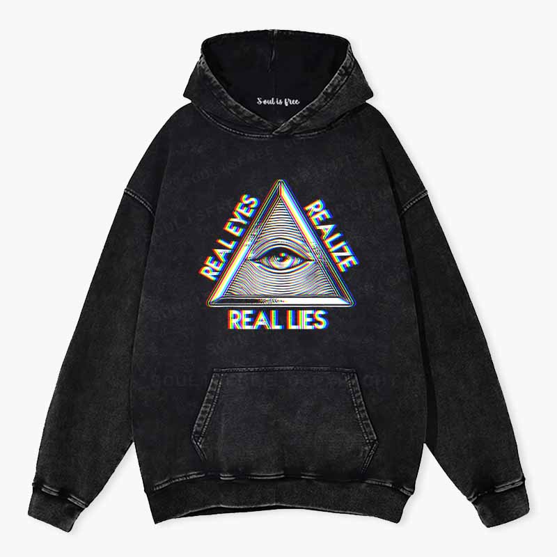 Soulisfree Real Eyes, Realize, Real Lies Washed Hoodie
