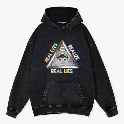 Soulisfree Real Eyes, Realize, Real Lies Washed Hoodie