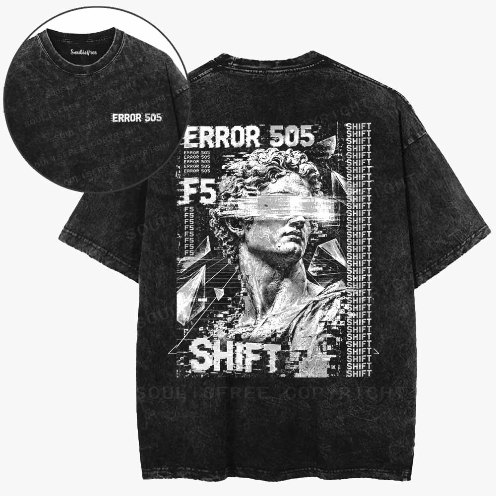 Soulisfree  Error 505 Glitch Apollo Washed Tee