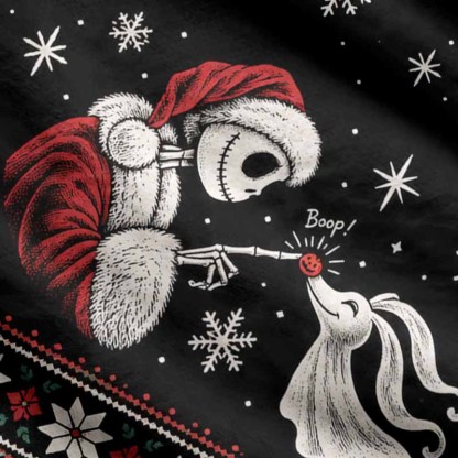 Soulisfree Nightmare Christmas Fuzzy Cardigan Sweater