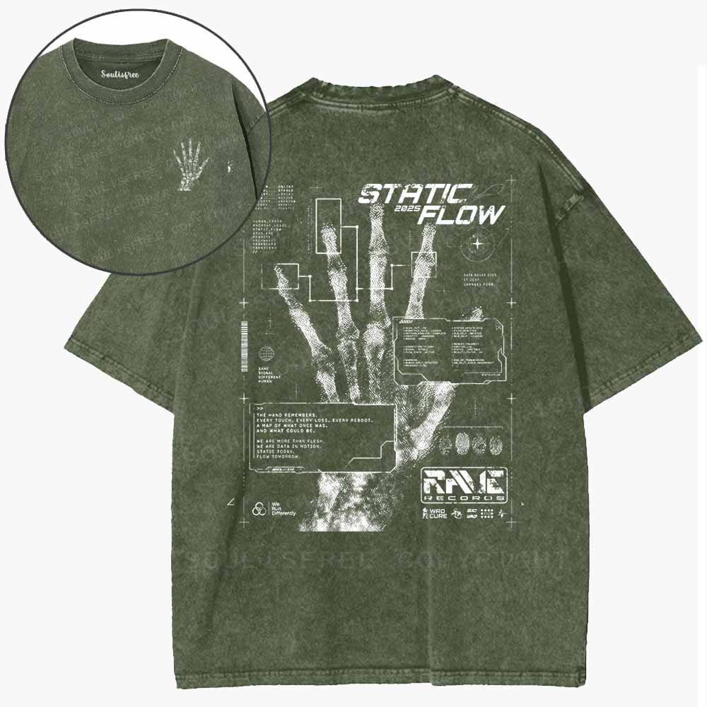 Soulisfree  Between Human And Machine Washed Tee