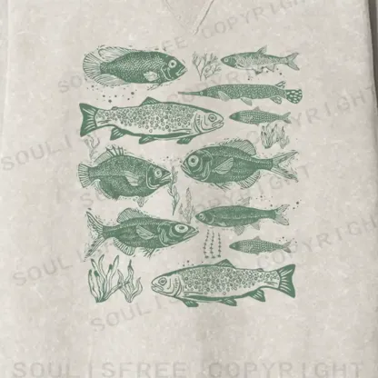 Retro Fish Fit Washed Sweatshirt