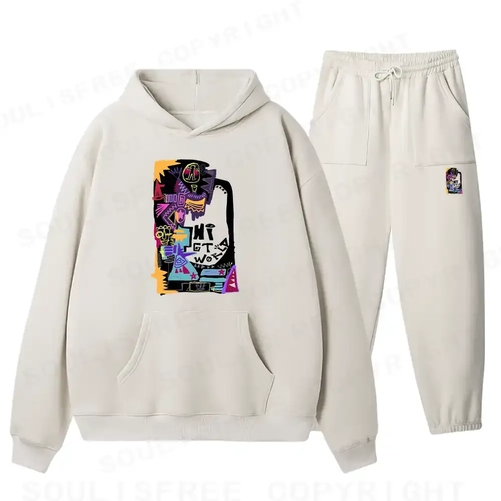 Hi World Fleece Hoodie Set