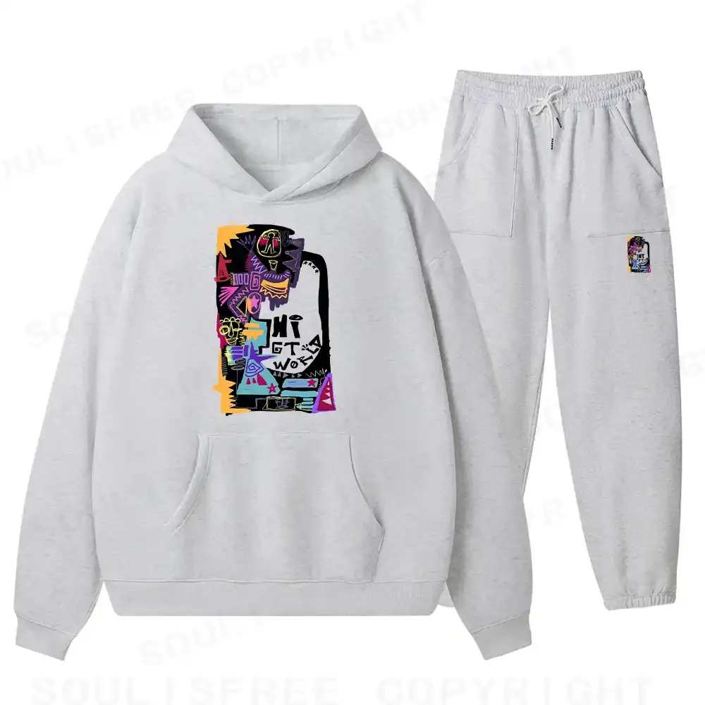 Hi World Fleece Hoodie Set