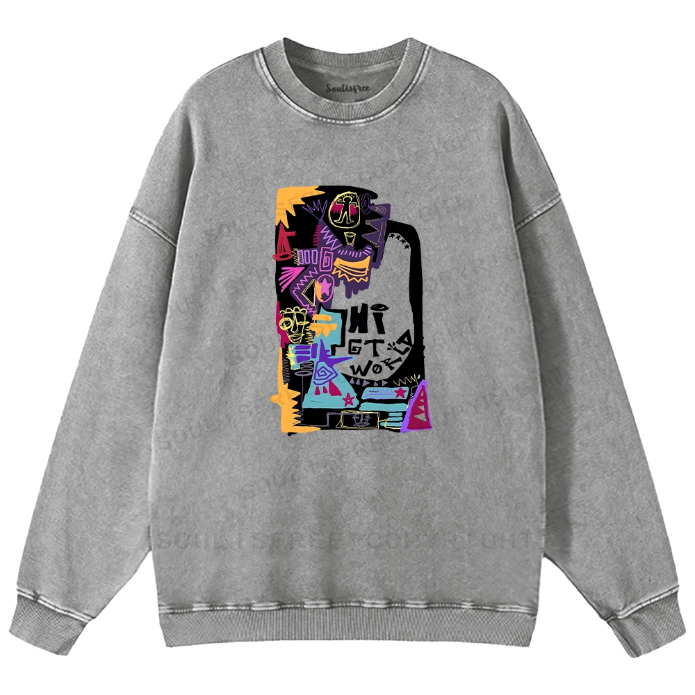 Hi World Washed Sweatshirts
