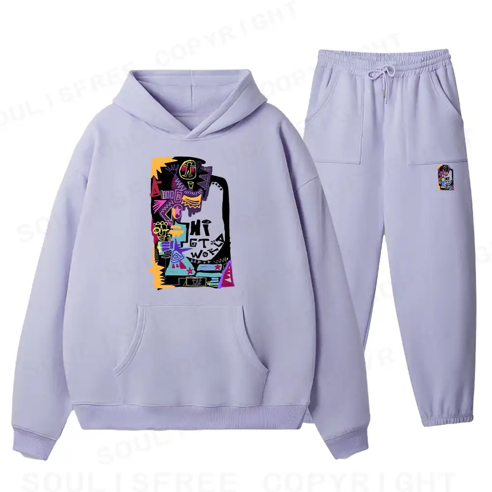 Hi World Fleece Hoodie Set