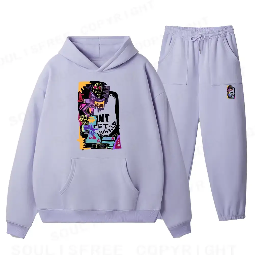 Hi World Fleece Hoodie Set