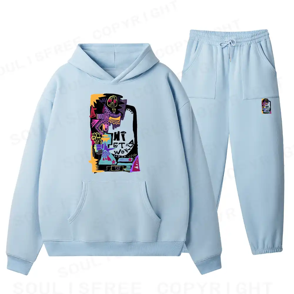 Hi World Fleece Hoodie Set